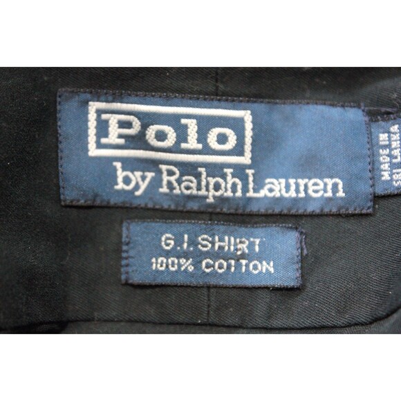 Vintage Polo Ralph Lauren G.I. Shirt Black Long Sleeve Beige Large Safari NWT XL - Picture 8 of 12